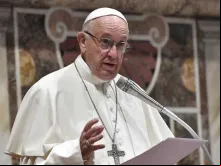 Papa Francisco durante a sua mensagem no I Encontro Internacional de Reitores e Colaboradores de Santuários.