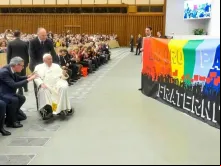 Papa Francisco na aula Paulo VI com os delegados da Conferência Geral Italiana do Trabalho
