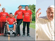 Residentes do Lar ‘El Buen Samaritano’ e o Papa Francisco