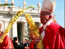 Papa Francisco no Domingo de Ramos. Crédito: Daniel Ibáñez