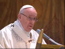 Papa Francisco na missa de hoje. Captura de vídeo Youtube