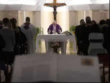Papa Francisco na Missa na capela da Casa Santa Marta.