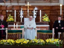 Papa durante o encontro ecumênico.