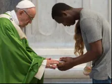 Papa Francisco em um momento da Missa.
