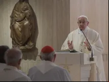 Papa Francisco na Missa celebrada na Casa Santa Marta.