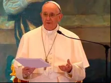 Papa Francisco com os Bispos da Colômbia. Captura YouTube 