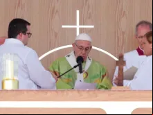 Papa Francisco durante a Missa em Dublin. Crédito; Caputura de tela Youtube