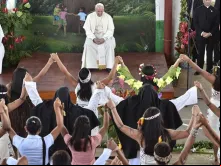 O Papa em sua visita a Puerto Maldonado, na Amazônia peruana em 2018.