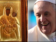 Ícone da Virgem da Ternura semelhante ao venerado pelo Papa.