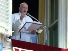 Papa Francisco durante a oração do Ângelus. Crédito: Captura tela Youtube