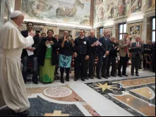 Papa Francisco em audiência com Conselho de Representação e pessoal das Cáritas Internacional.