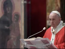 Papa Francisco no Domingo de Ramos 2020.