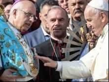Papa Francisco com a Virgem de Luján.