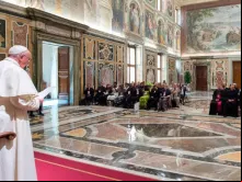Papa Francisco na audiência.
