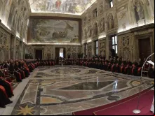 Papa Francisco com a Cúria Romana.