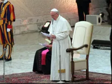 Papa durante o seu discurso no encontro.