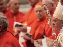 Papa Francisco na missa em que foram criados 13 novos cardeais.