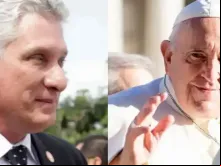 Miguel Díaz-Canel e papa Francisco.