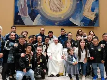 Papa Francisco com jogadores argentinos