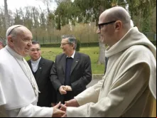 Papa Francisco com beneditino olivetano Bernardo sco Maria Gianni.
