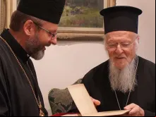 Sua Beatitude Shevchuk e o Patriarca Bartolomeu.