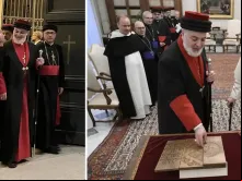 Patriarca Mar Awa III na oração pela paz - Papa Francisco com o Patriarca