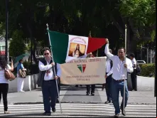 Peregrinação da Guarda Nacional Cristera à Basílica de Guadalupe. Crédito: Cortesia