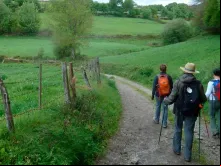 Peregrinos no Caminho de Santiago na Espanha 