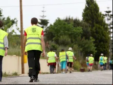 Peregrinos a caminho de Fátima 