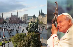 Praça Vermelha na Rússia e João Paulo II