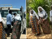 Três freiras resgatadas no fogo cruzado na capital sudanesa, Cartum, em maio de 2023.