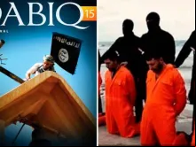Revista Dabiq do Estado Islâmico - cristãos decapitados pelo ISIS em fevereiro de 2015