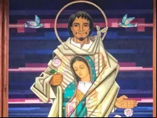 Imagem de são Juan Diego na antiga capela de índios, na Villa de Guadalupe, na Cidade do México.
