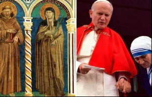 São Francisco e Santa Clara de Assis - São João Paulo II e Santa Teresa de Calcutá