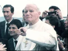 São João Paulo II no Seminário Maior de Medellín (Colômbia) ,em 1986.