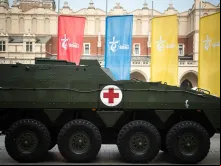 Um tanque em Cracóvia.
