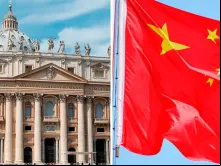 Vaticano e a bandeira da China. Fotos: ACI Prensa