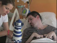 Vincent Lambert junto com a sua irmã Anne 