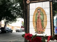 Imagem de Nossa Senhora de Guadalupe nas ruas da Cidade do México