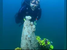 Virgem dos Desamparados submersa. Crédito: Arquidiocese de Valência 