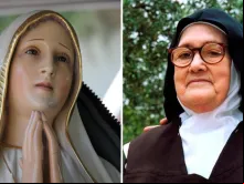 Imagem da Virgem de Fátima e de Irmã Lúcia
