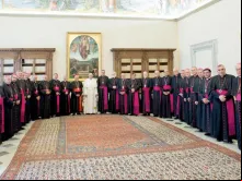Papa com os bispos do Chile durante a sua visita Ad Limina em fevereiro de 2017.
