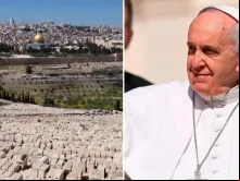 Vista de Jerusalém e o Papa Francisco. Fotos: Daniel Ibáñez