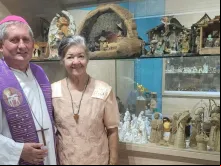 Dom Vilsom Basso e Conceição Formiga na inauguração do museu de arte sacra da diocese de Imperatriz (MA).
