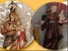 Imagens roubadas de Nossa Senhora dos Remédios e Santo Antônio de Pádua