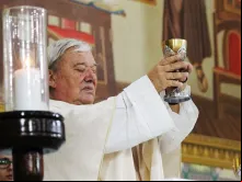 Frei Hans Stapel na Missa do novenário de Frei Galvão.