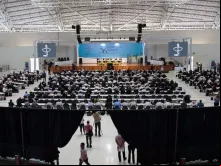 Plenário onde os bispos se reúnem em Aparecida para 56a Assembleia Geral da CNBB.